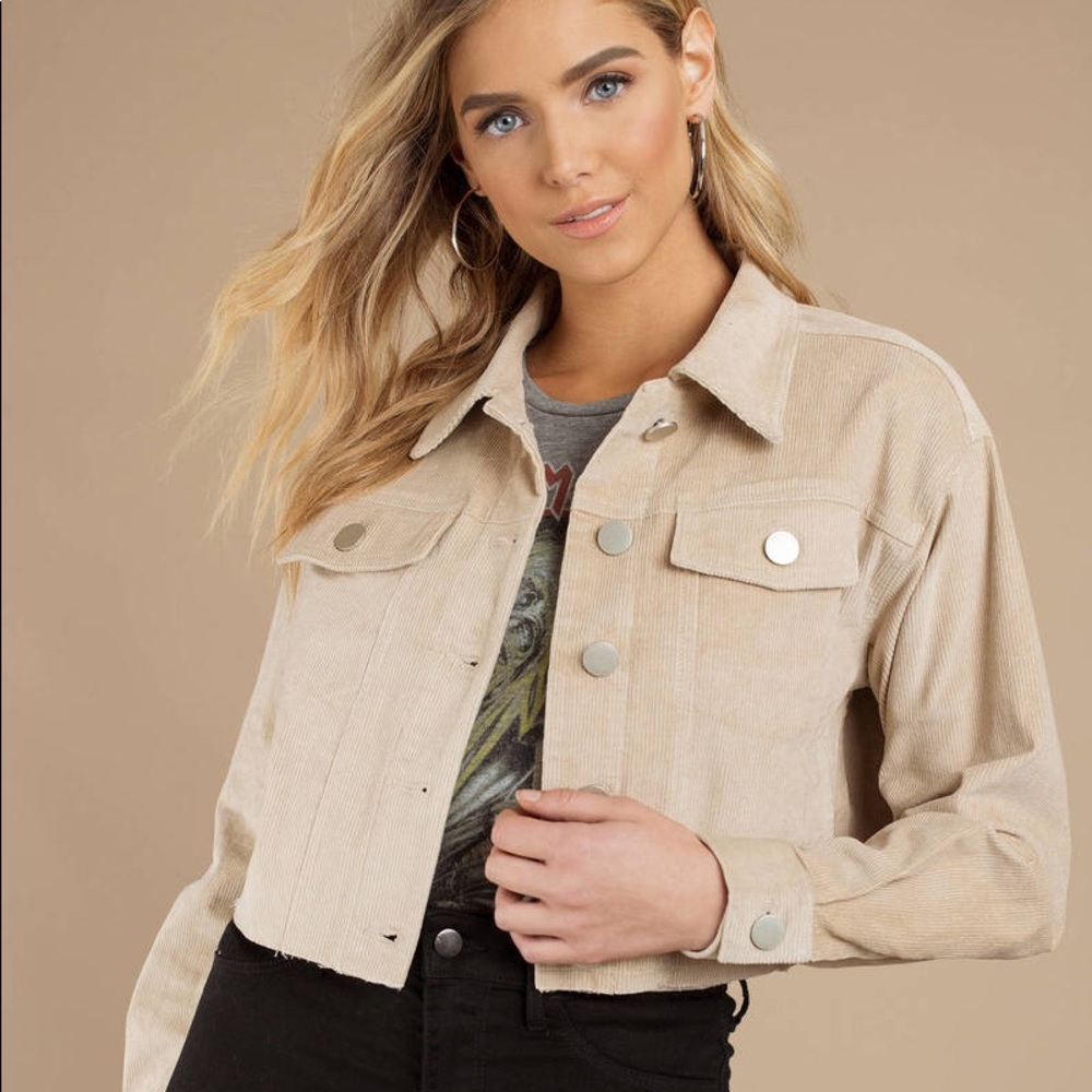 Tobi tan, cropped, corduroy jacket